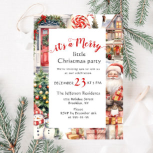 Invitation Retro Pays Vintage Joyeux Petit Noël