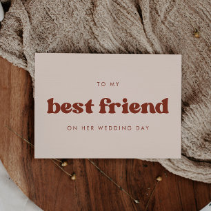 Invitation Retro peach À ma meilleure amie le jour de son mar