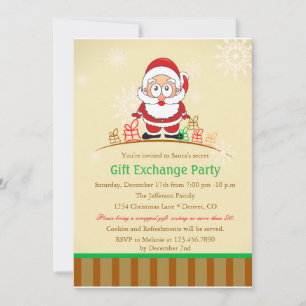 Invitation Retro Père Noël avec des cadeaux