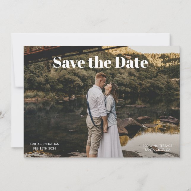 Invitation Retro Photo simple Enregistrer la date (Devant)