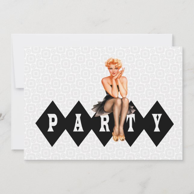 Invitation Retro Pinup Girl Party (Devant)