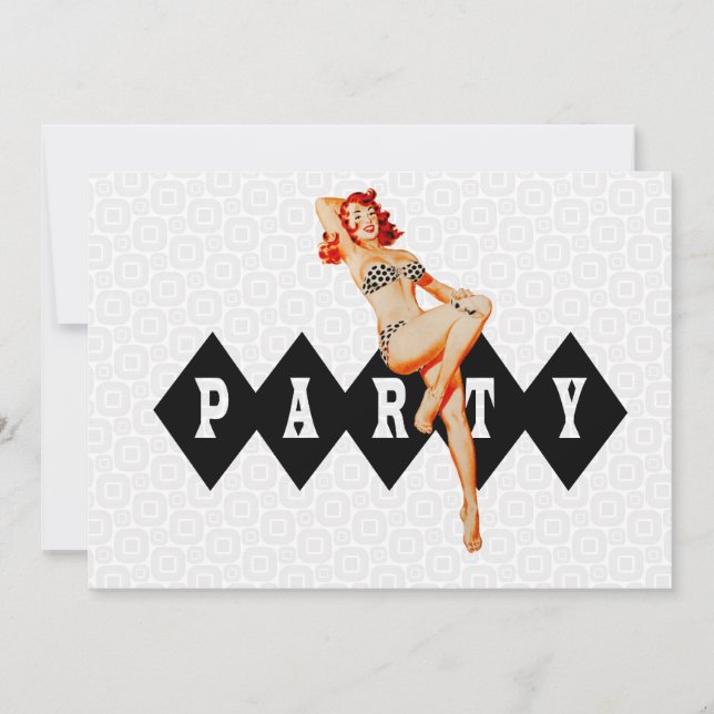 Invitation Retro Pinup Girl Party (Devant)