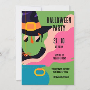 Invitation Retro Pop Halloween Costume Vintage fête