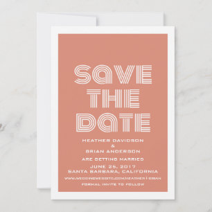 Invitation rétro pour annoncer la date, Orange