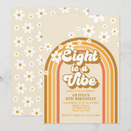 Invitation Retro Rainbow Eight est un Vibe Super 8e anniversa