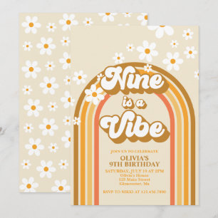 Invitation Retro Rainbow Nine est une Vibration Groovy 9e Ann