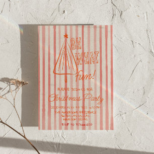 Invitation Retro Red Oh Quel Amusant Noël Dratree Party