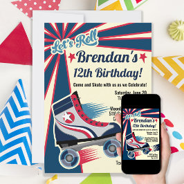 Invitation Retro Roller Skate Party