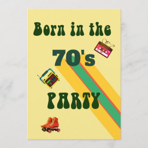 Invitation Retro Roller Skates Tapes 50e fête d'anniversaire