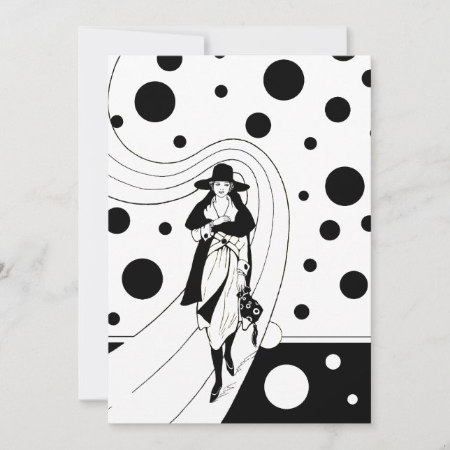 Invitation Retro Runway Model, mode Art Déco Vintage (Devant)