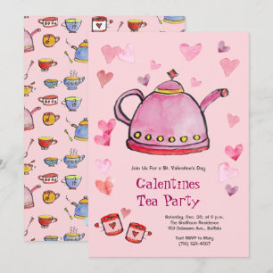 Invitation Retro Saint Valentin Galentines Tea Ladies Déjeune