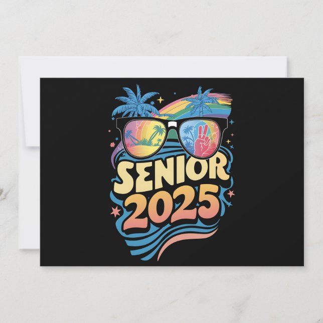 Invitation Retro Senior 2025 Classe De Diplôme De 2025 (Devant)