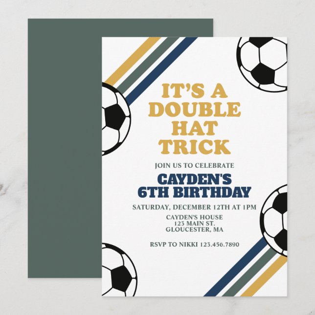 Invitation Retro Soccer Double Casquette Trick 6e anniversair (Devant / Derrière)