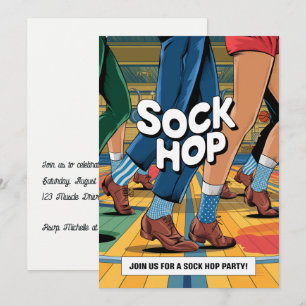 Invitation Retro Sock Hop Party