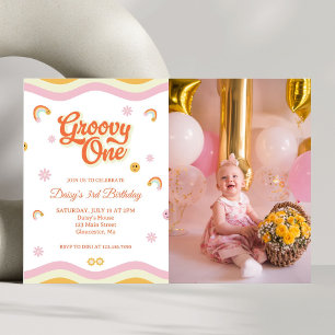 Invitation Retro Sourires Super un premier anniversaire Photo