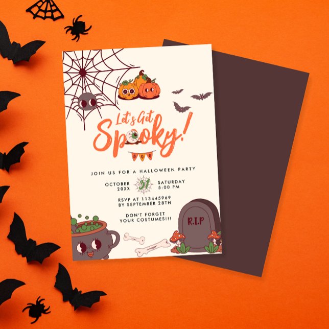 Invitation Retro Soyons Éffrayants à la fête d'Halloween (Créateur téléchargé)