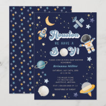 Retro Space Houston Nous Avons Un Garçon Baby Show