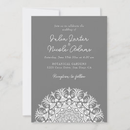 Invitation Retro Spanish Abstract Floral Mandala Wedding
