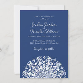 Invitation Retro Spanish Abstract Floral Mandala Wedding