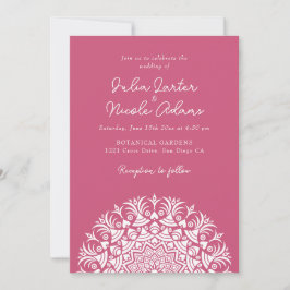 Invitation Retro Spanish Abstract Floral Mandala Wedding