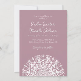 Invitation Retro Spanish Abstract Floral Mandala Wedding