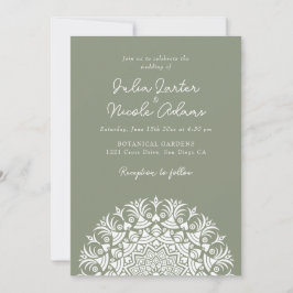 Invitation Retro Spanish Abstract Floral Mandala Wedding