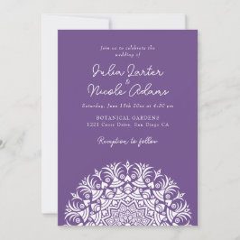 Invitation Retro Spanish Abstract Floral Mandala Wedding
