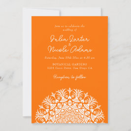 Invitation Retro Spanish Abstract Floral Mandala Wedding