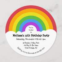 Retro Style arc-en-ciel et nuages Round Party