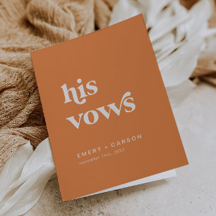 Invitation Retro Summer Orange Ses Vows Mariage Vow Books
