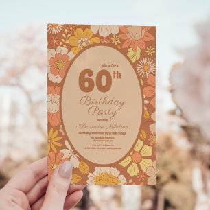 Invitation Retro Super 70's Thématique 60e anniversaire
