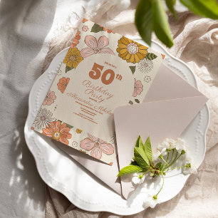 Invitation Retro Super 70's Theme 50e anniversaire