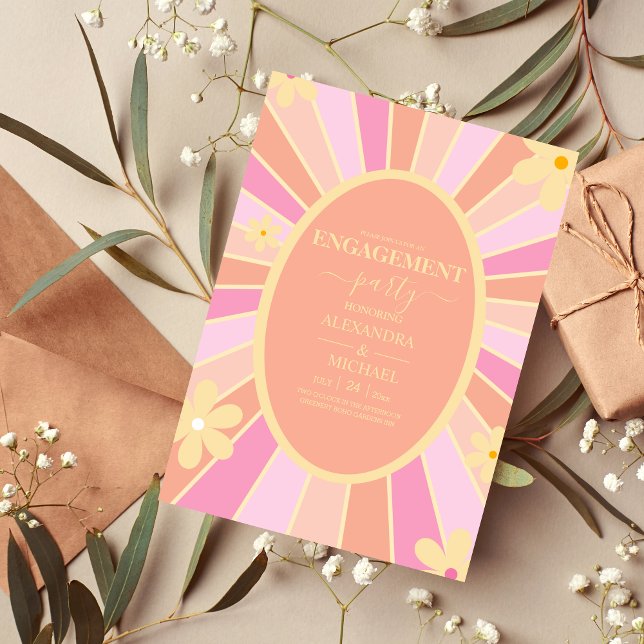 Invitation Retro Super 70's thème Muted Tones Mariage Invit (Créateur téléchargé)