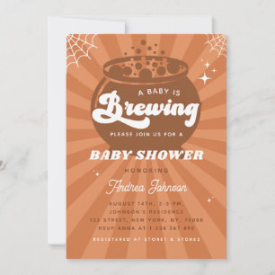 Invitation Retro Super Baby brasse le Baby shower d'Halloween