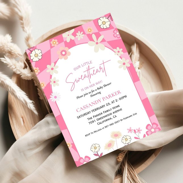 Invitation Retro Super Daisy Boho Valentine Baby shower (Créateur téléchargé)