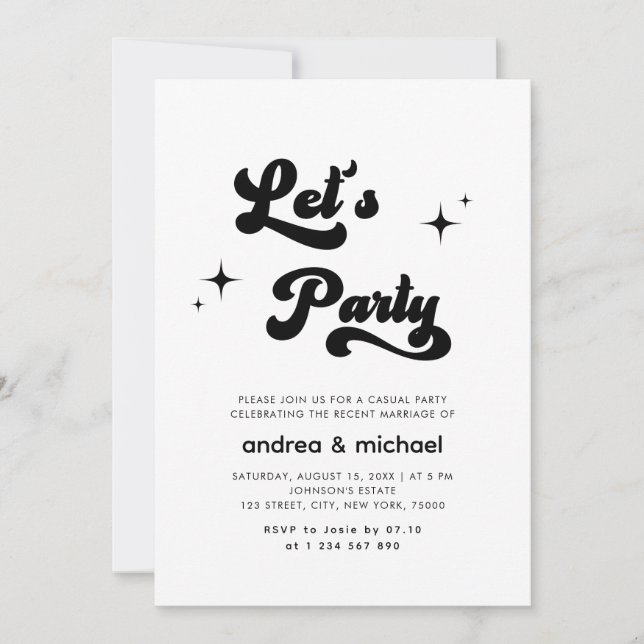 Invitation Retro Super Faisons la fête Décontractée après mar (Devant)