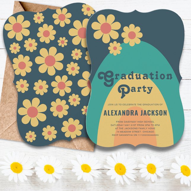 Invitation Retro Super Graduation Party (Créateur téléchargé)