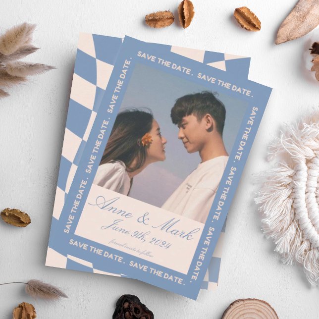 Invitation RÉTRO SUPER Les années 70 BLEU TONNES MUTÉES (Créateur téléchargé)