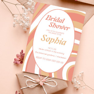 Invitation RETRO SUPER Les années 70 hippie BRIDAL SHOWER Inv