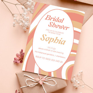 Invitation RETRO SUPER Les années 70 hippie BRIDAL SHOWER Inv