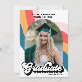 Invitation Retro Super Moderne Arch Photo Graduation