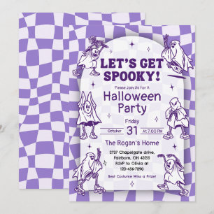 Invitation Retro Super Obtenons Éffrayant Ghost Halloween Par