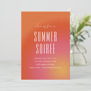 Invitation Retro Super Orange Fun Summer Soiree Party
