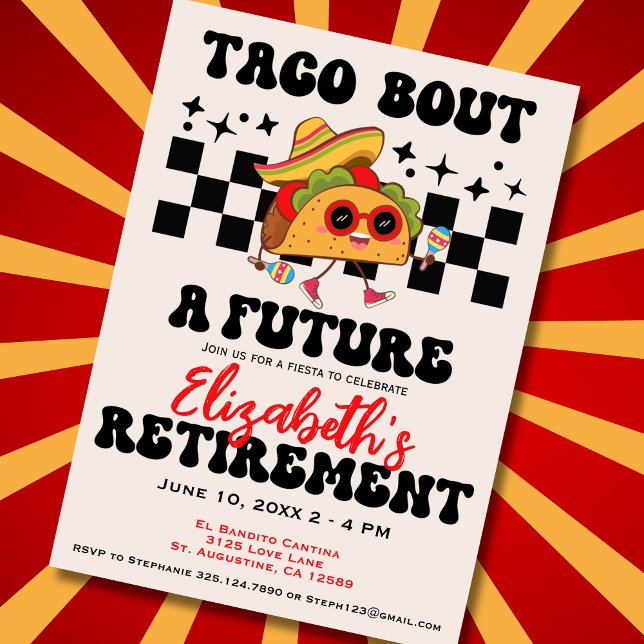 Invitation Retro Taco à propos d'une Fête de Retraite Diplômé (Créateur téléchargé)