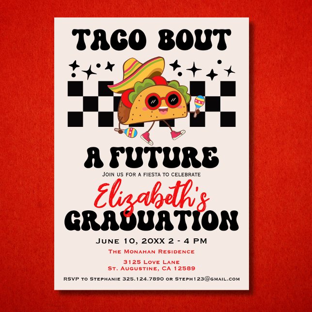 Invitation Retro Taco Bout A Graduation Fiesta Graduation (Créateur téléchargé)