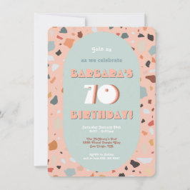 Invitation Retro Terrazzo Hippie Boho Anniversaire