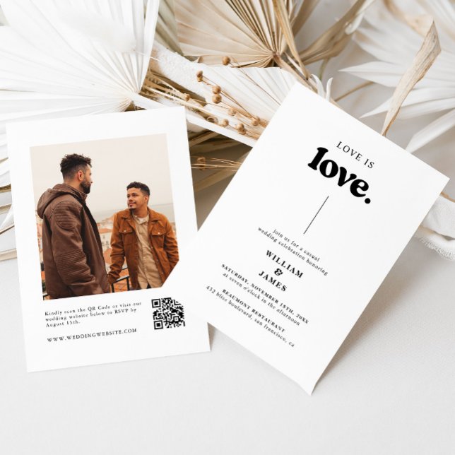 Invitation Rétro Tout en un amour est amour gay Mariage LGBT (Créateur téléchargé)