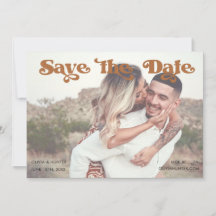 Retro Typographie Photo Enregistrer la date Invita