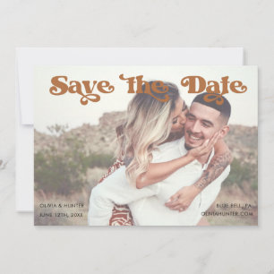 Invitation Retro Typographie Photo Enregistrer la date Invita