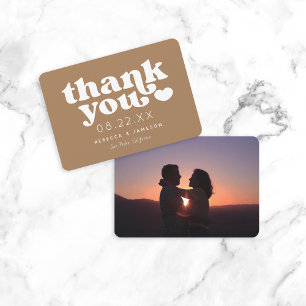 Invitation Retro Union Light Camel Brown Mariage Merci